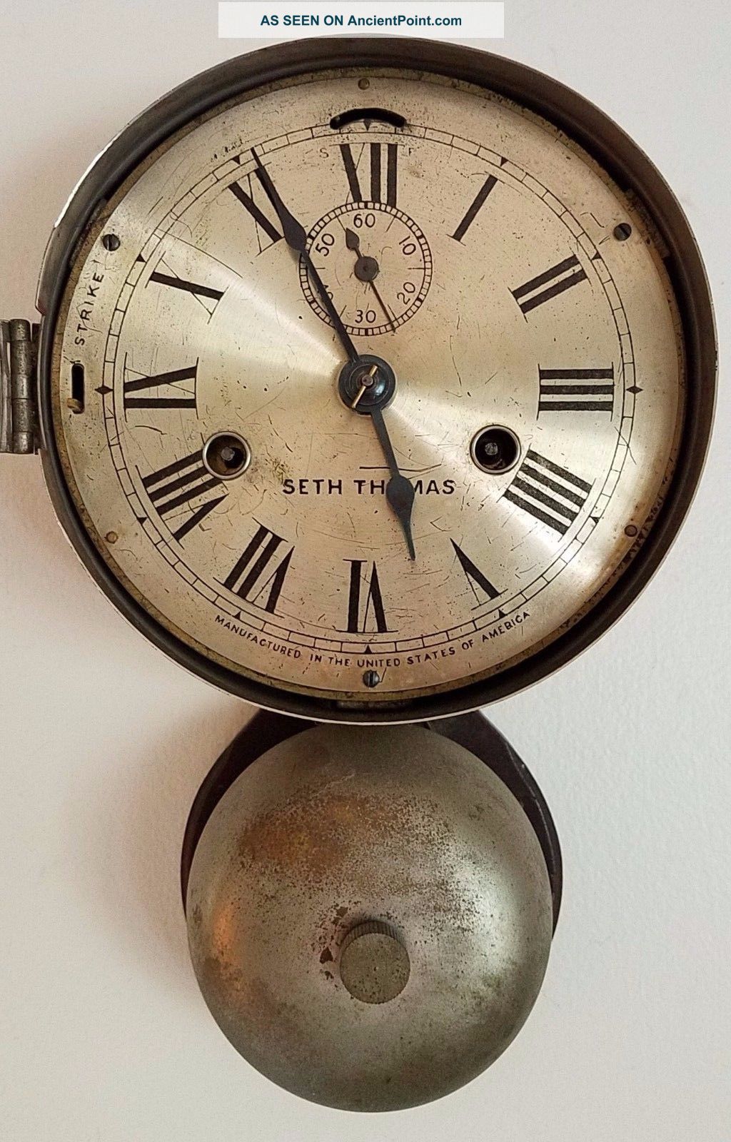 Antique Seth Thomas Ship ' S Bell Clock With External Bell