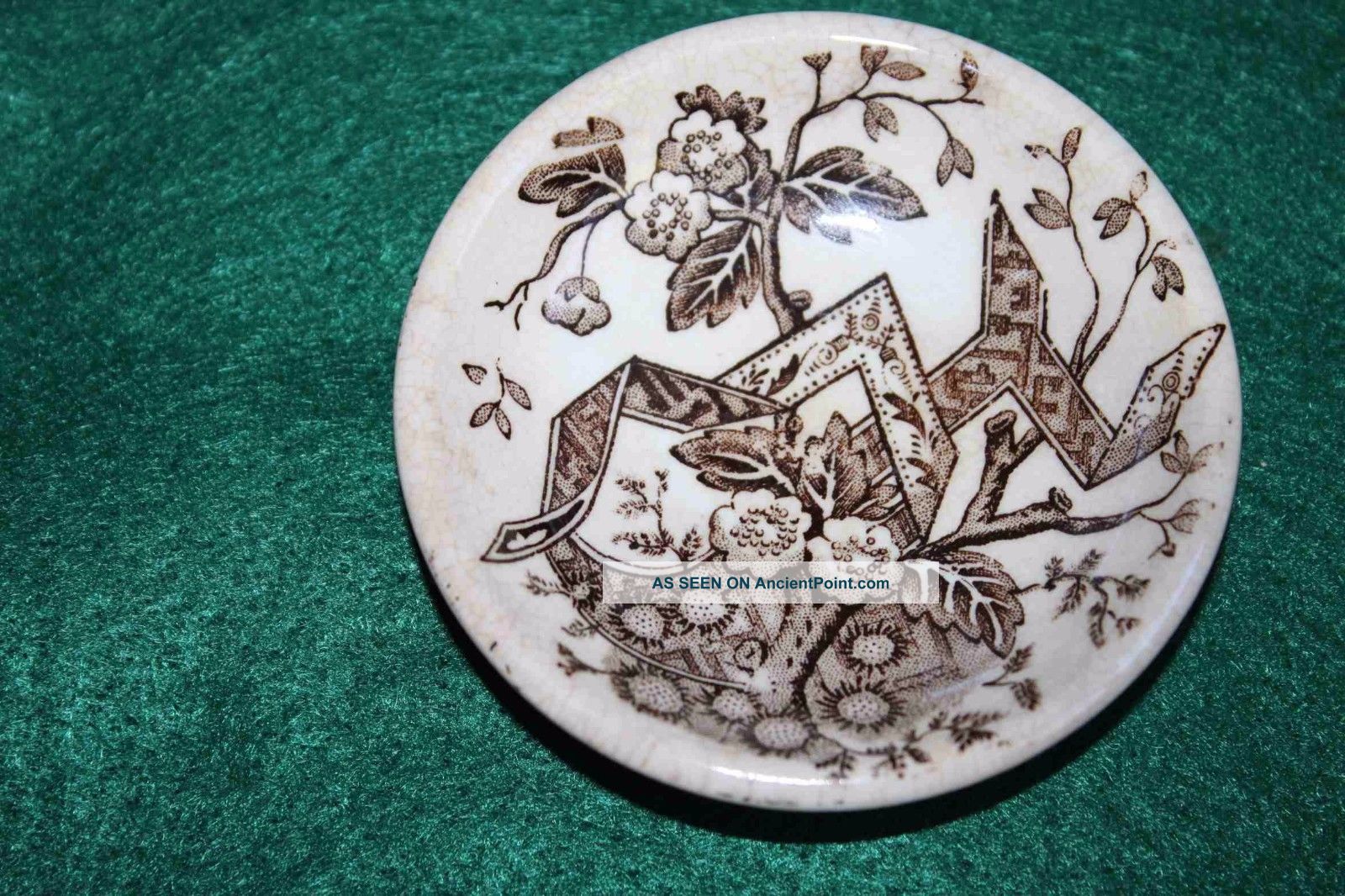 Antique Aesthetic Movement Transferware Butter Pat,  Wedgwood,  Beatrice Butter Pats photo