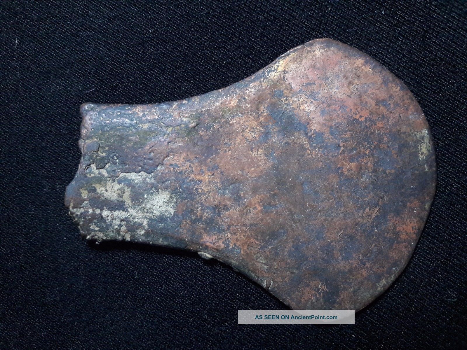 Laos Rare Curve Edge Bronze Ax Adze Late Iron Age Colorful Item [tm55] Neolithic & Paleolithic photo