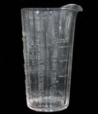 Antique Rochester Tumbler 1880 Dry/liquid Measure Glass Apothecary Beaker Jar photo