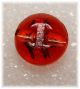 Antique Cranberry Red Glass Button W Incised Golden Bird On Branch Buttons photo 2