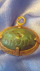 Ancient Roman Solid Gold Green Intaglio Pendant Very Rare Roman photo 2