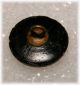 Antique Black Glass Button W Gold Incised Picture Of Two Rabbits In Garden Buttons photo 2