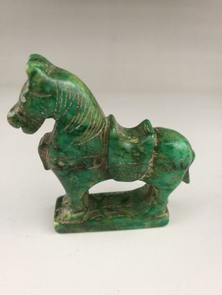 Antique China Old Jade Carving Sculpture Horse photo