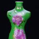 Chinese Famille Rose Porcelain Painted Flower Cheongsam Shape Vase Vases photo 1