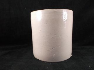 Antique Vintage Pottery 7” Crock 1 Gallon Brown (inside) Tan Glazed Stoneware photo