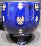 Antique French Tripod Cache Pot Cobalt With Coat Of Arms For Joan Of Arc C.  1800s Other Antique Ceramics photo 1