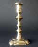 Fine Early Seamed English Brass Candlestick With Horse Hoof Corners,  1730 - 40 Primitives photo 9