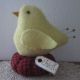 Primitive Wool Baby Chick Bird Make Do Pin Cushion Pfatt Primitives photo 2