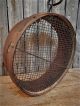 Antique Primitive Early Round Bent Wood Coal Sifter Sieve Tool Aafa Primitives photo 9
