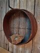 Antique Primitive Early Round Bent Wood Coal Sifter Sieve Tool Aafa Primitives photo 1