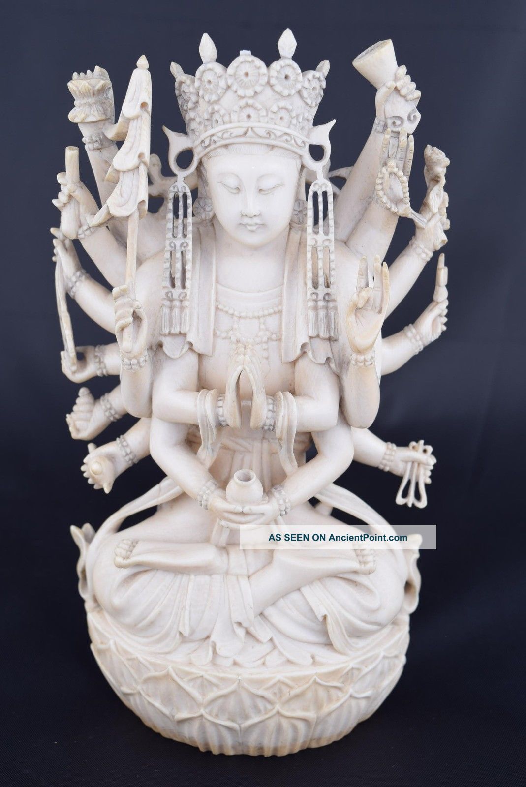 Chinese Carving Of A Multi - Armed Maitreya Other Antique Chinese Statues photo