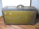 Vintage Antique Steamer Style Hard Sided Suitcase Trunk Locker Railroad Carry On 1900-1950 photo 1