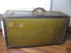 Vintage Antique Steamer Style Hard Sided Suitcase Trunk Locker Railroad Carry On 1900-1950 photo 2