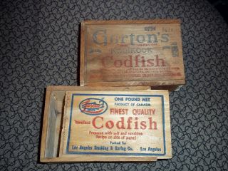 Vintage Codfish Wood Box photo