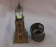Antique Small Pressed Tin Rotating Lighthouse Style Candle Lantern - Lamps photo 1