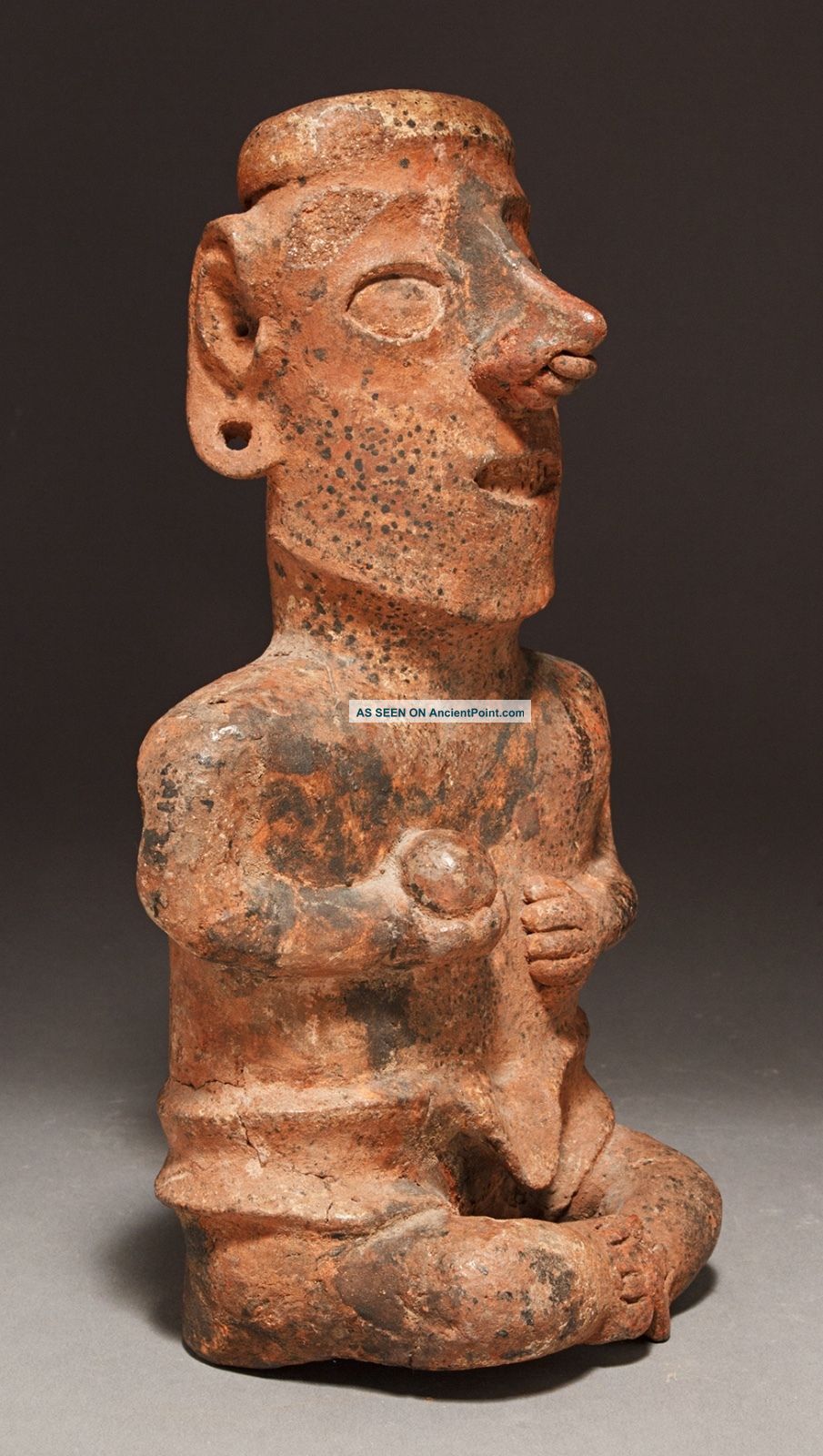 A Large Pre - Columbian Nayarit Seated Figure Of A Ballplayer,  Circa 100 Bc - Ad 250 The Americas photo