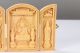 Decorated 100 Boxwood Highly Difficulty Carved Buddhism Statue Folding Box H704 Boxes photo 1