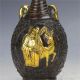 Old Peiking Brass Gilt Handwork The God Of Wealth Motif Vase W Xuande Vases photo 2
