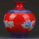 Chinese Color Porcelain Hand - Painted Peony Vase W Qianlong Mark Gd6316 Vases photo 2