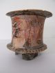 Antique Roman Pottery - Covered Vessel - Dice Cup - Hand Painted With Angels Roman photo 4