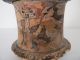 Antique Roman Pottery - Covered Vessel - Dice Cup - Hand Painted With Angels Roman photo 7