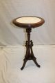 Elegant Antique American Made Walnut Round Marble Top Lamp Side Table,  19th C. 1800-1899 photo 1