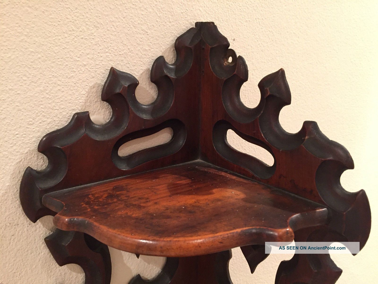 Antique Edwardian Wooden Corner Wall Brackets 38cm Widex79cm Tall