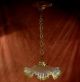 Antique C1890 Vaseline Opaline Glass Shade Ceiling Light Chandelier Very Pretty Lamps photo 1