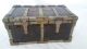Antique English Huntley And Palmer Figural Biscuit Tin ' Iron Chest ' 1907 Metalware photo 1