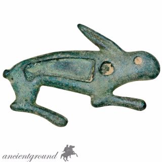 Museum Quality 300 Ad Roman Bronze Rabbit Fibula Brooch photo