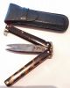 Antique Folding Balisong Tortoise Shell Butterfly Scissors In Case Tools, Scissors & Measures photo 4