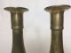 Brass “push Up” 19th Century Candlesticks Metalware photo 3