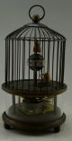 Collectible Decorated Old Handwork Copper 2 Bird In Cage Mechanical Table Clock Other Antique Chinese Statues photo 2