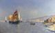 Lg Antique C Bellini Italian Impressionist Sailboat Harbor Seascape Oil Painting Other Maritime Antiques photo 2