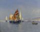 Lg Antique C Bellini Italian Impressionist Sailboat Harbor Seascape Oil Painting Other Maritime Antiques photo 3