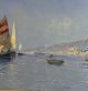Lg Antique C Bellini Italian Impressionist Sailboat Harbor Seascape Oil Painting Other Maritime Antiques photo 4