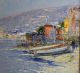 Lg Antique C Bellini Italian Impressionist Sailboat Harbor Seascape Oil Painting Other Maritime Antiques photo 7