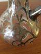 Antique Small Blown Glass Pitcher/vase With Silver Overlay Pitchers photo 7