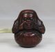 B216: Real Japanese Old Lacquer Ware Pillbox Inro With Good Makie,  Funny Netsuke Netsuke photo 7