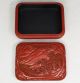 B361: Japanese Tsuishu Lacquer Ware Style Accessory Case With Very Good Work Boxes photo 5
