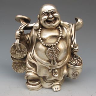 Tibet Silver Copper Handwork Carved Statue - - - Buddha Gd7197 photo