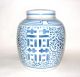 Vintage Antique Chinese Porcelain Jar Blue & White Double Happiness Lamp Light Vases photo 1