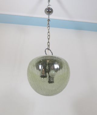 Italian Vintage Murano Glass Chandelier Lamp In Mazzega Venini Style photo