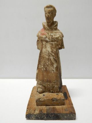 Old Mexico Antique Mexican Saint Santos Statue Wood Crvd Figure - Exceptional photo