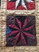 Early Antique Calico Quilt Entire Back Homespun Star Pattern Red Blue Green Aafa Primitives photo 2