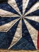 Early Antique Calico Quilt Entire Back Homespun Star Pattern Red Blue Green Aafa Primitives photo 7