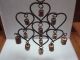 Wrought Iron Heart Cow Bells Wind Chime Primitive/french Country Garden Decor Primitives photo 2