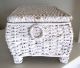 Antique Victorian Vintage White Wicker Sewing Box Basket Baskets & Boxes photo 2
