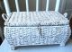Antique Victorian Vintage White Wicker Sewing Box Basket Baskets & Boxes photo 6